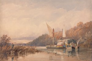 Heu- und Holzflöße auf dem Conway von Richard Henry Nibbs