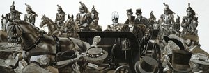 Die Menge buhte und pfiff, als König Edward in Paris im Staatswagen fuhr von Richard Hook
