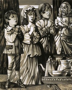 Das Kind des frühen 18. Jahrhunderts wurde in einigen Haushalten gelehrt, an einen Gott des Zorns zu glauben von Richard Hook