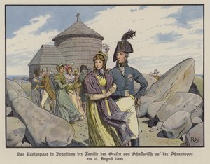 König Friedrich Wilhelm III. und Königin Louise von Preußen in Begleitung der Familie von Graf von Schaffgotsch auf der Schneekoppe, August 1800