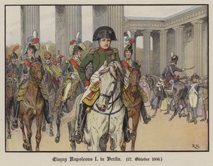Napoleon betritt Berlin, 27. Oktober 1806 (Farblithografie)