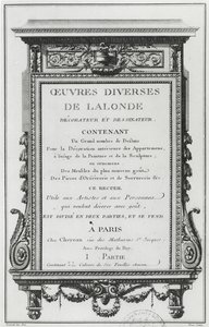 Frontispiz zu Oeuvres diverses de Lalonde, decorateur et dessinateur von Richard Lalonde