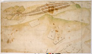 Ein farbiger Plan oder Vogelperspektive der Stadt Edinburgh