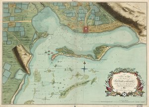 Ein genauer Entwurf der Häfen von Port Royal und Kingston, mit den angrenzenden Schlüsseln und Untiefen usw. aus einer aktuellen genauen Vermessung von Mr. Richd Jones, Ingenieur. von Richard; Mynde Jones