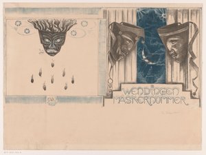 Umschlagentwurf für: Wendingen, Maskernummer, 1920 von Richard Nicolaüs Roland Holst (signed by artist)