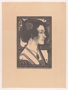 Porträt einer unbekannten Frau von Richard Nicolaüs Roland Holst (signed by artist)