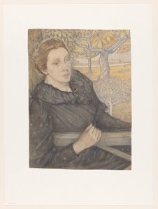 Henriëtte van der Schalk in einem Garten in Noordwijk von Richard Nicolaüs Roland Holst