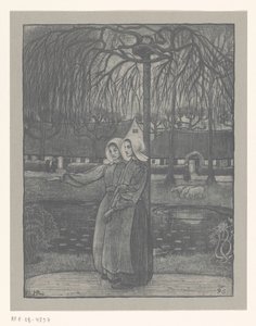 Huizer Mädchen bei einem Teich von Richard Nicolaüs Roland Holst