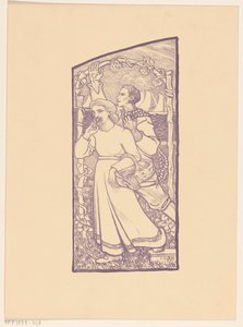 Mädchen mit einem Korb und Junge mit einem Seil von Richard Nicolaüs Roland Holst