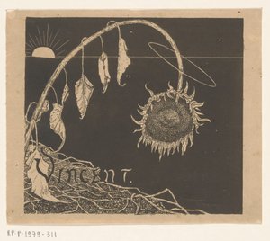Umschlagentwurf für: Richard Roland Holst, Ausstellung der hinterlassenen Werke von Vincent Van Gogh, 1892