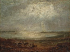 Strandszene mit Wagen und Pferd, 1825