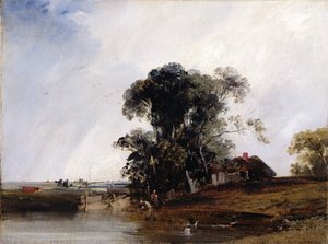 Landschaft mit einem Teich von Richard Parkes Bonington