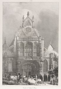 Malerische und romantische Reisen im alten Frankreich, Franche-Comté: Vorderseite der Kirche in Brou, 1825
