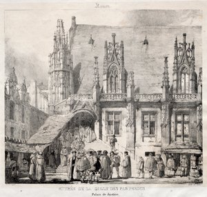 Rouen: Entrée de la Salle des Pas Perdus, Palais du Justice von Richard Parkes Bonington