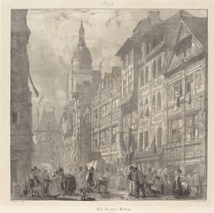 Rue du Gros-Horloge, Rouen von Richard Parkes Bonington