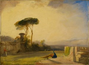 Blick auf das Gelände einer Villa bei Florenz, 1826 von Richard Parkes Bonington