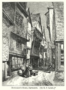 Newcomens Haus, Dartmouth (Gravur) von Richard Principal (after) Leitch