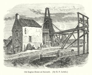 Altes Maschinenhaus in Dalcoath (Gravur) von Richard Principal (after) Leitch