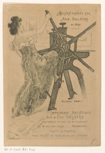 Visitenkarte der Drucker Auguste und Eugène Delâtre in Paris von Richard Ranft