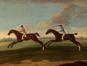 Aaron und Driver laufen den zweiten Lauf in Maidenhead, 1754 von Richard Roper