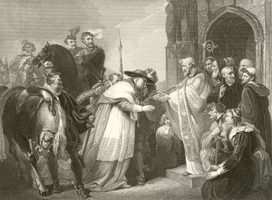 Kardinal Wolsey in der Abtei von Leicester von Richard Westall