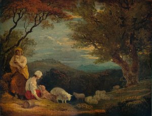 Landschaft mit Frauen, Schafen und Hund, um 1811, 1938