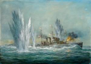 HMS Exeter im Gefecht mit der Graf Spee in der Schlacht am Río de la Plata, 2009