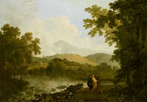 Cicero und seine zwei Freunde, Atticus und Quintus, in seiner Villa in Arpinum