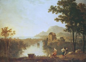 Weitläufige Küstenlandschaft am Abend von Richard Wilson