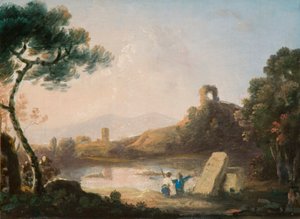 See Avernus mit einem Sarkophag von Richard Wilson