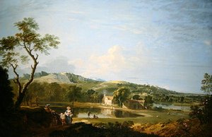 Landschaft mit Hütten von Richard Wilson
