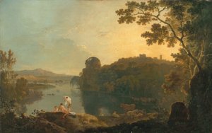 Flusslandschaft: Badende und Vieh, ca. 1763-65 von Richard Wilson