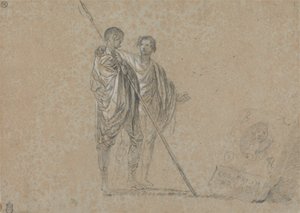 Studie von Figuren für Eine Ansicht der Campagna von Richard Wilson