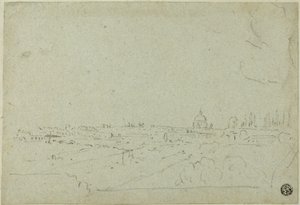 Blick auf den Petersdom vom Palast der Cäsaren, mit dem Circus Maximus unten von Richard Wilson