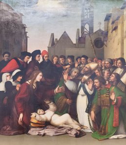 Der heilige Zenobius erweckt einen Jungen von den Toten