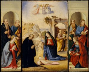 Die Geburt Christi mit Heiligen