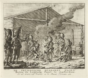 Die preußische Husarenwache am Leidse Tor in Amsterdam, 1787 von Rienk Jelgerhuis
