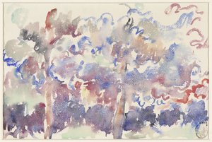 Landschaft, Boitsfort, mit blühenden Obstbäumen von Rik Wouters