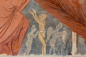 Jüngstes Gericht, Detail, "Die Ketzer," 13. Jahrhundert von Rinaldo da Taranto