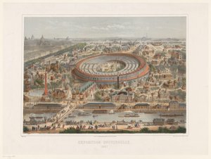 Vogelperspektive der Weltausstellung von 1867 in Paris