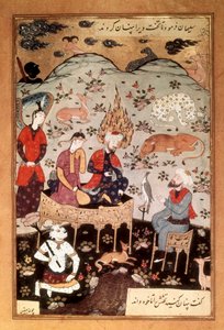 Miniatur von Salomon und Balkis, ca. 1595 von Riza i Abbasi