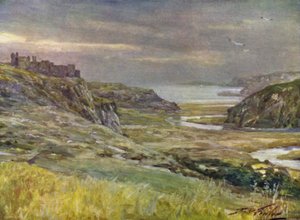 Pennard Castle, Glamorganshire (Farblithographie) von Robert (after) Fowler