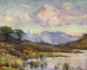Snowdon vom Capel Curig See, Sommerabend