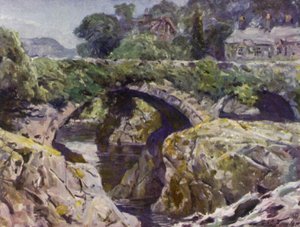 Die alte Brücke, Bettws-y-Coed von Robert (after) Fowler