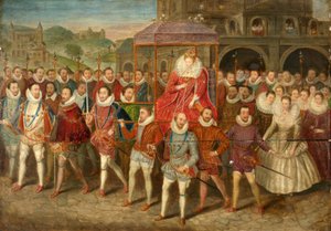 Eine Prozession von Königin Elisabeth I., ca. 1800-40 von Robert (after) Peake