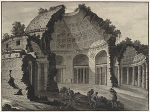 Architektonische Fantasie der Ruinen einer antiken Rotunde