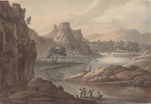 Flusslandschaft mit einer Burg