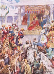 Der Khan Jahan zeigt Akbar seine fürstlichen Gefangenen von Robert Ambrose Dudley