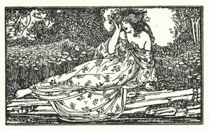 Illustration für Gedichte von John Keats: Fragment einer Ode an Maia (Lithografie) von Robert Anning Bell