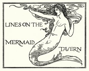 Illustration für Gedichte von John Keats: Zeilen in der Mermaid Tavern (Lithografie) von Robert Anning Bell